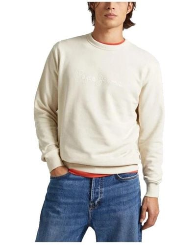 Pepe Jeans Felpa in cotone morbido con logo distintivo - Bianco