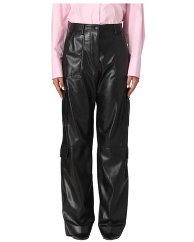 MSGM Leather trousers - Negro