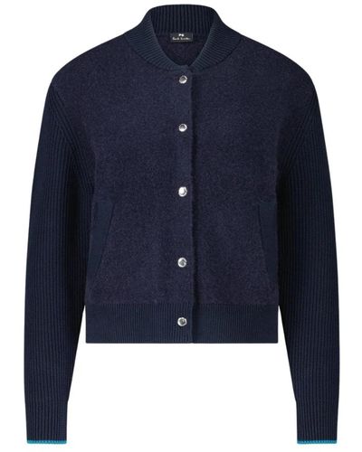 PS by Paul Smith Gestrickter bomber cardigan - Blau
