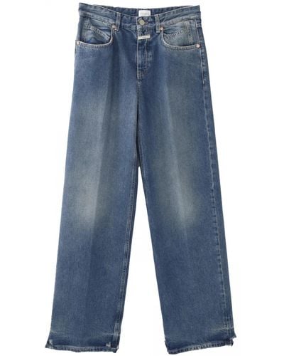 Closed Weite denim-jeans mit zerrissenen details - Blau