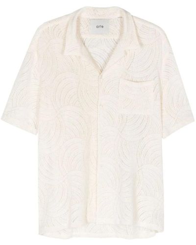 Arte' Stan croche shirt - Bianco