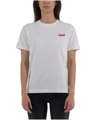 KENZO Paris Logo Besticktes T-Shirt - Grau
