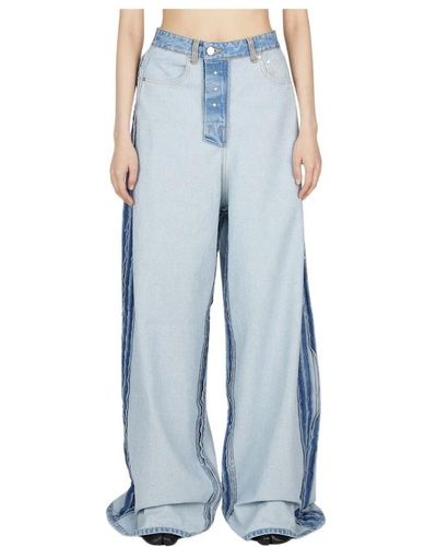 Vetements Inside out jeans mit hoher taille - Blau