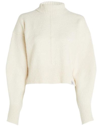 Calvin Klein Jersey corto de cuello alto - Blanco