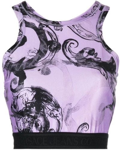Versace Sleeveless Tops - Purple