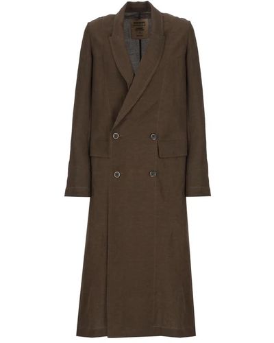Uma Wang Coats > double-breasted coats - Marron