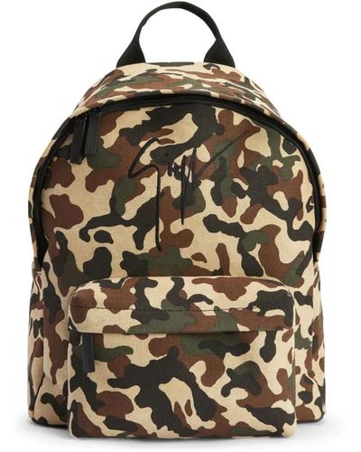 Giuseppe Zanotti Camouflage logo rucksack - Grün