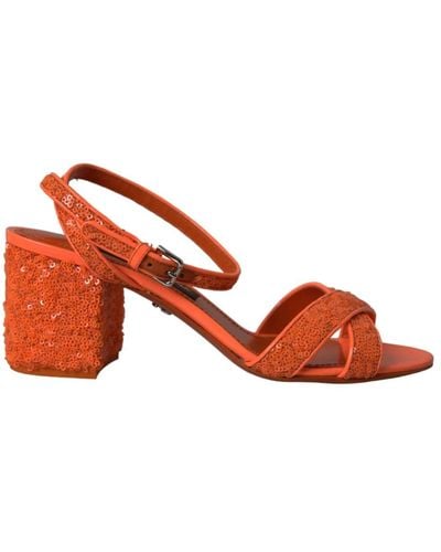 Dolce & Gabbana Pailletten knöchelriemen sandalen - Rot