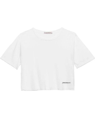 hinnominate Logo print modal t-shirt top - Blanco
