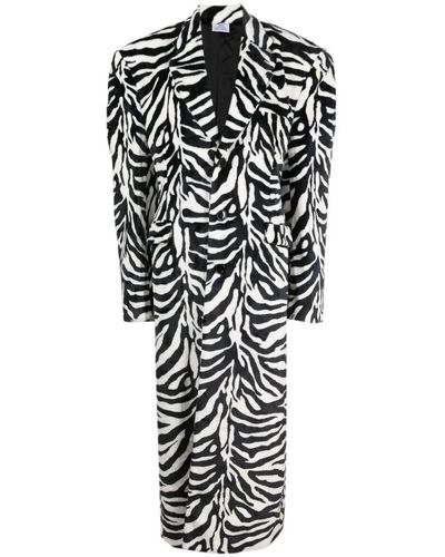 Vetements Zebra pattern cappotto - Nero