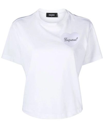 DSquared² T-shirts und polos mit herz-motiv - Weiß