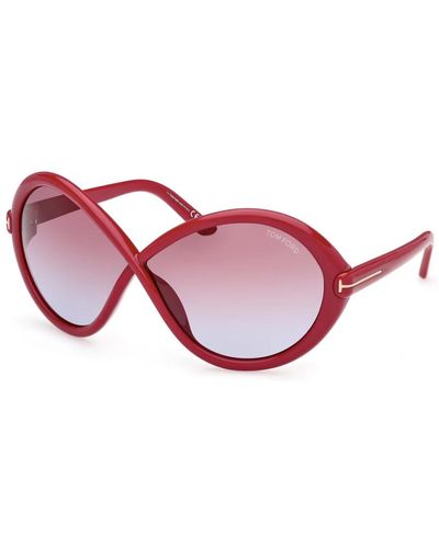 Tom Ford Quadratische sonnenbrillenkollektion - Rot