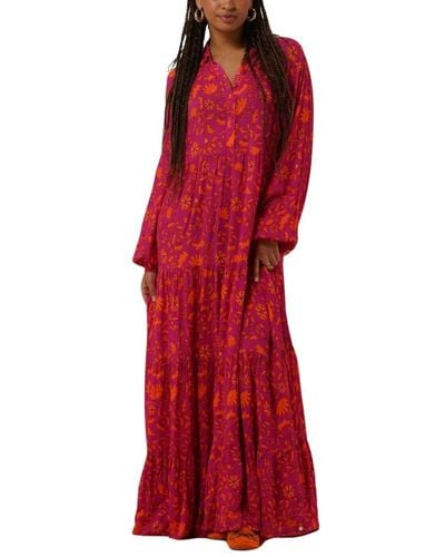 Harper & Yve Rosa maxi kleid mit print - Rot