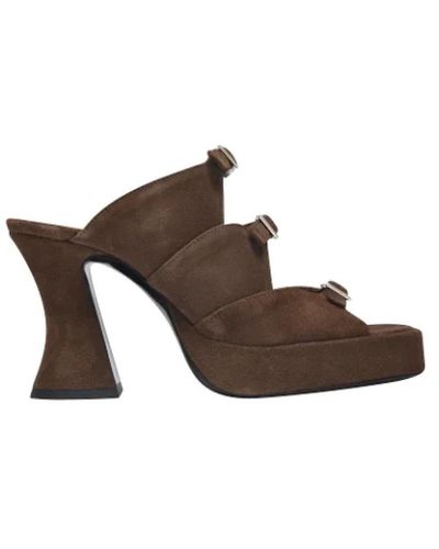 BY FAR Heeled Mules - Brown
