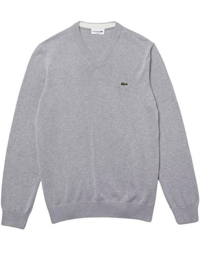 Lacoste V-Neck Knitwear - Gray