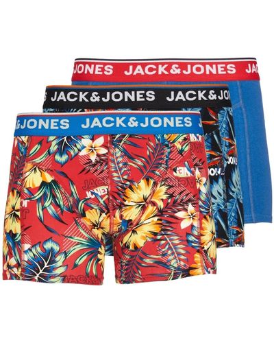 Jack & Jones Tropische vibes trunks 3er pack - Rot