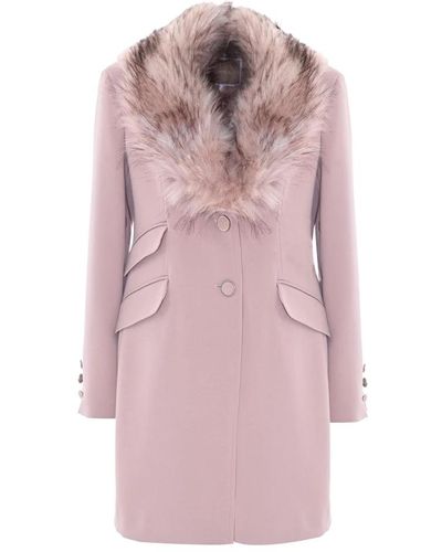 Kocca Elegante abrigo clásico con solapas - Rosa