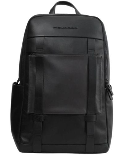Piquadro Schwarzer rucksack mit rfid-schutz