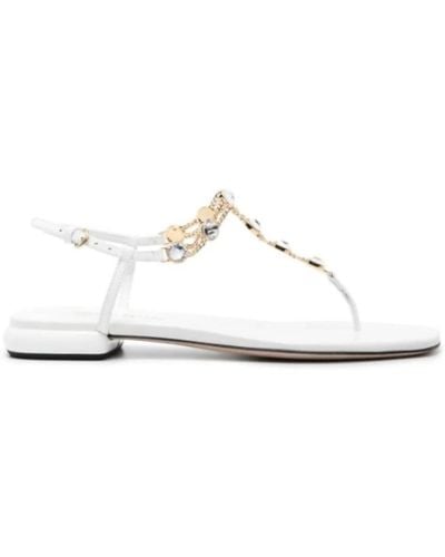 Miu Miu Flat Sandals - White
