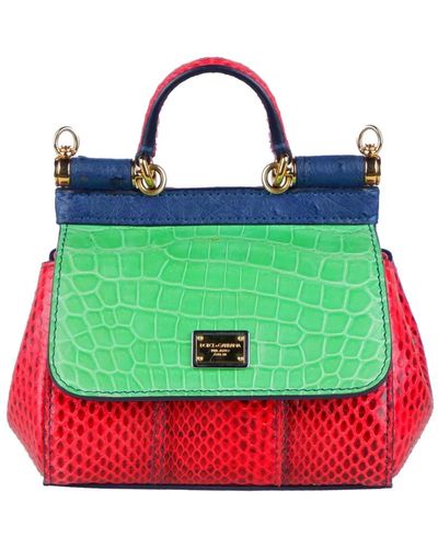 Dolce & Gabbana Exotische leder mini handtasche mit klappe - Grün