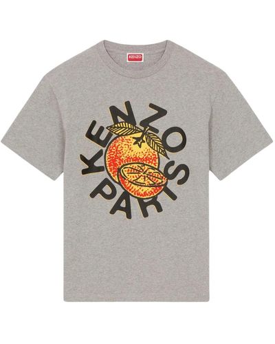 KENZO Klassisches oranges grafik-t-shirt - Grau