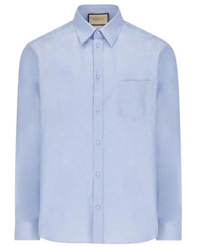 Gucci Camicia in cotone con bottoni - Blu