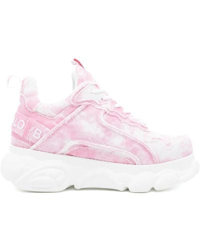 Buffalo Rose tie die platform sneakers - Pink