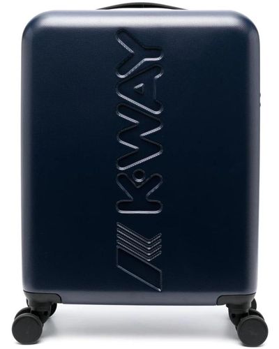 K-Way Blaue logo trolley koffer