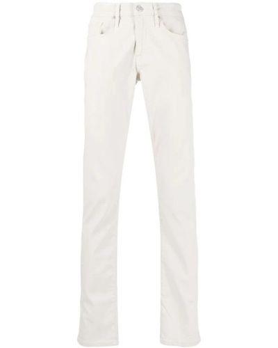 FRAME Straight Trousers - White