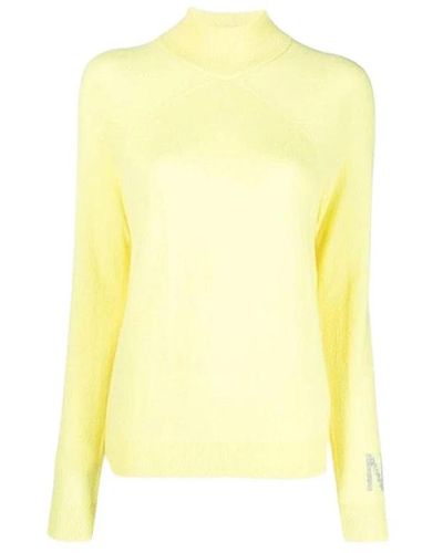 Nina Ricci Suéter amarillo limón de cuello alto estampado