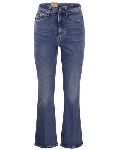 Ralph Lauren Jeans a zampa a vita alta con cavallo corto - Blu