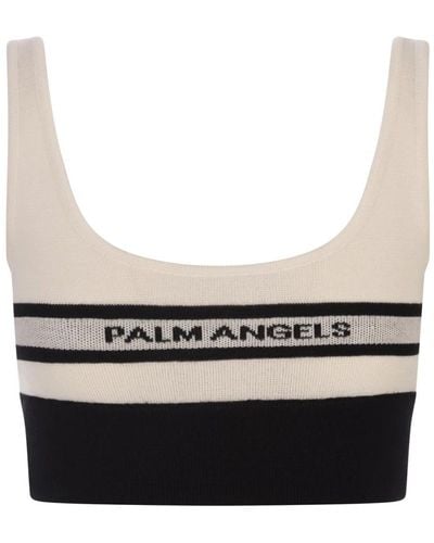 Palm Angels Sleeveless Tops - White