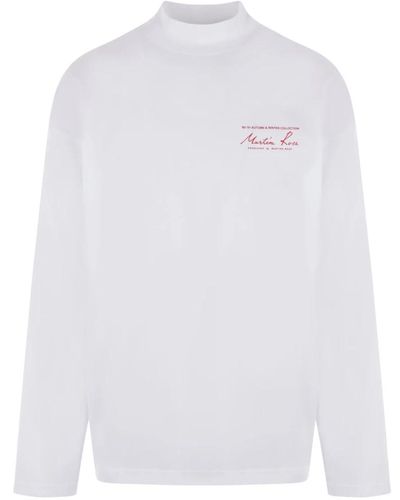 Martine Rose Magliette a maniche lunghe con stampa logo - Bianco