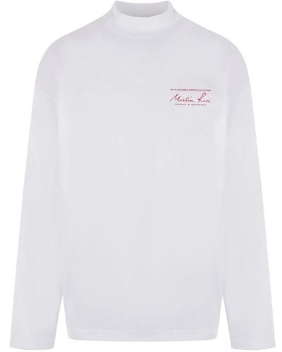 Martine Rose Langarm t-shirt mit logo-print - Weiß