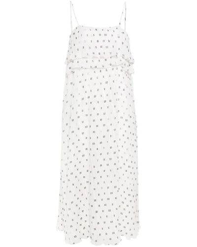 Ganni Midi Dresses - White
