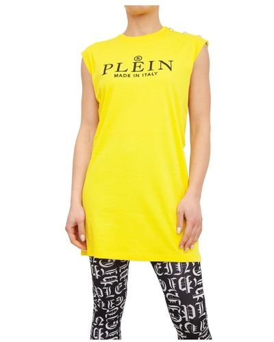 Philipp Plein Sleeveless Tops - Yellow