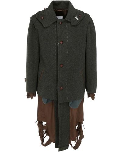 Maison Margiela Distressed wool coat - Nero