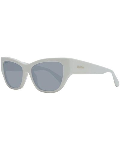 Max Mara Weiße cat eye sonnenbrille mit grauen verspiegelten gläsern