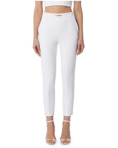 Elisabetta Franchi Trousers > cropped trousers - Blanc