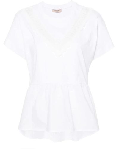 Twin Set Elegant flounce t-shirt - Weiß