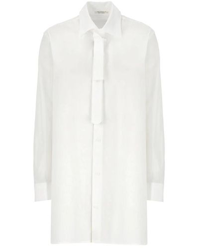 Yohji Yamamoto Camisa blanca con cuello de encaje - Blanco