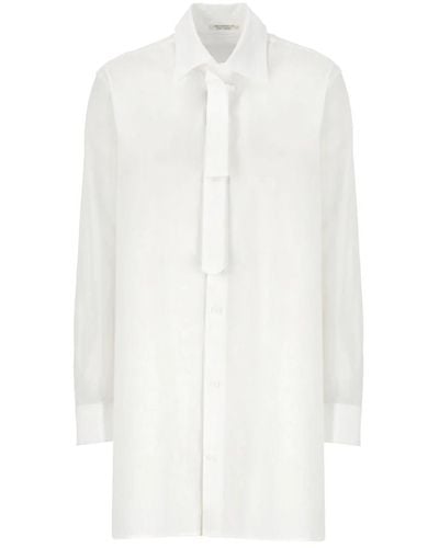 Yohji Yamamoto Weiße bluse mit spitzenkragen