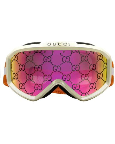 Gucci Monogrammed shield ski goggles - Pink