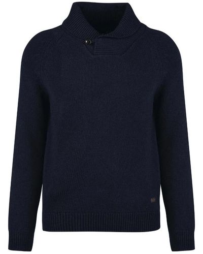 Barbour Navy shawl kragen sweatshirt - Blau