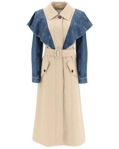 Chloé Coats > belted coats - Bleu