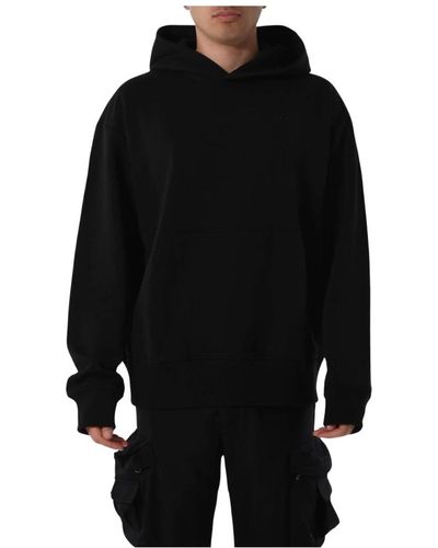 DIESEL Baumwoll-hoodie mit gestickten logos - Schwarz