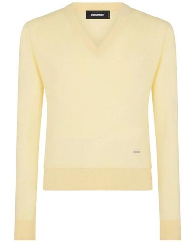DSquared² V-Neck Knitwear - Yellow