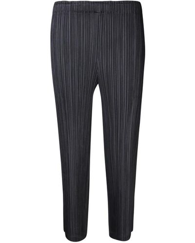 Issey Miyake Trousers > slim-fit trousers - Gris