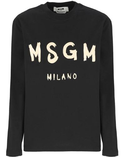 MSGM Long Sleeve Tops - Black