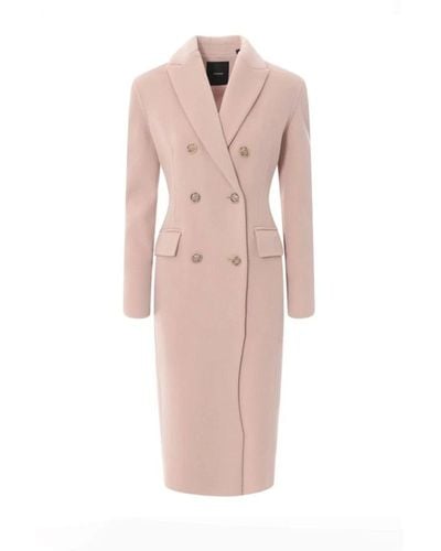 Pinko Double-Breasted Coats - Pink